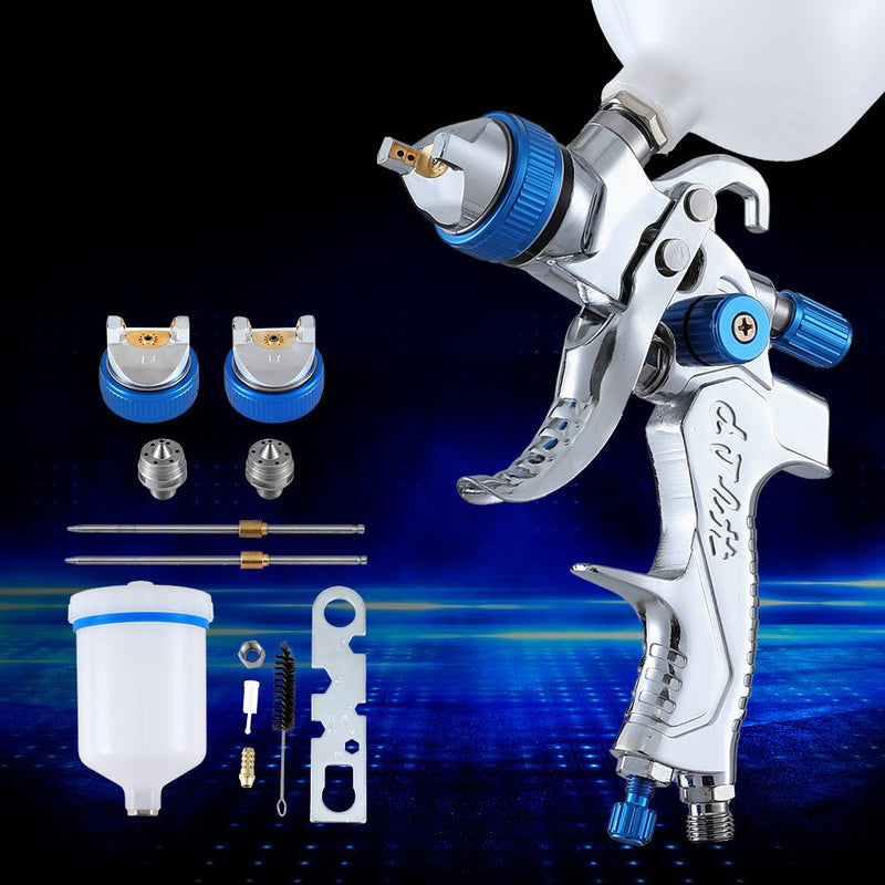 Giantz HVLP Air Spray Gun Gravity Feed Cup Nozzles Included Payday Deals