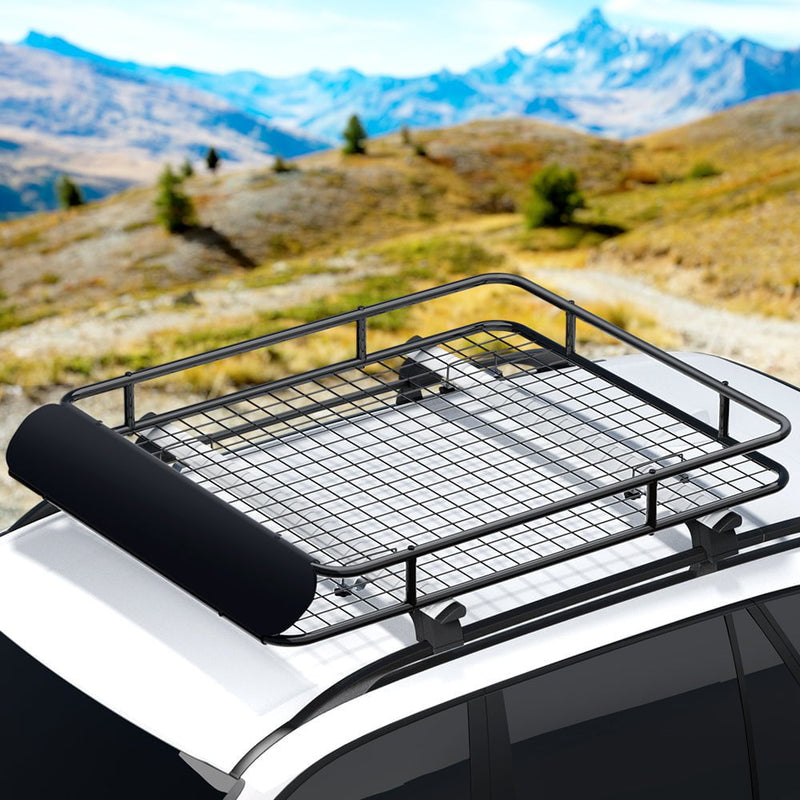 Giantz Universal Car Roof Rack Basket Luggage Carrier Steel Vehicle Cargo 123cm Payday Deals