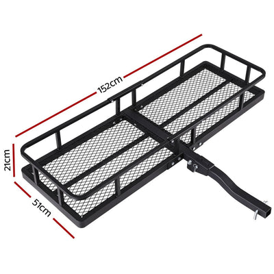 Giantz Universal Car Roof Rack Foldable Hitch Basket Cargo Carrier 152cm Black Payday Deals