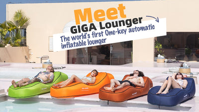 Giga Lounger Lazy Camping Air Bag Sofa Bed for Beach Sleeping Navy blue Payday Deals