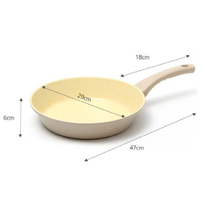 Giorno Felice 28cm Beige IH Frypan Ceramic Non-Stick Frying Pan Induction Payday Deals