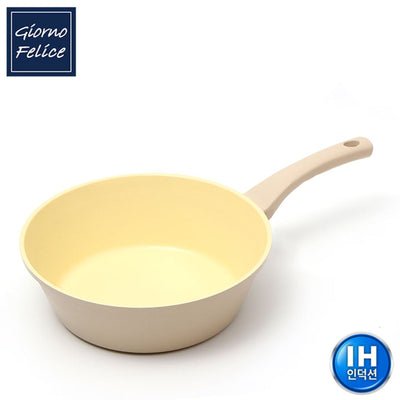 Giorno Felice 28cm Beige IH Wok Pan Ceramic Non-Stick Stir Frypan Induction Payday Deals