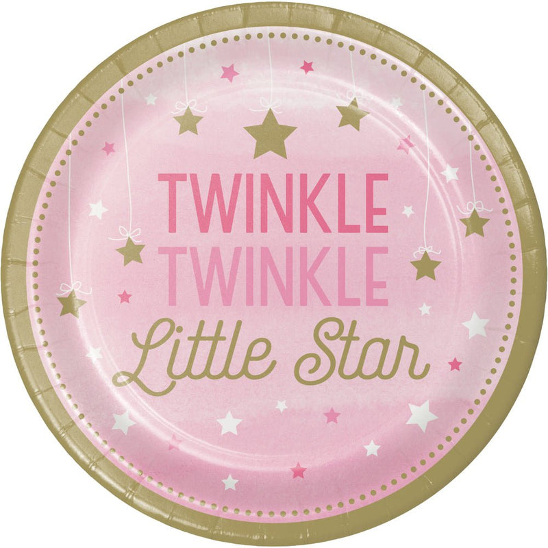 Girl 1st Birthday Twinkle Little Star 8 Guest Deluxe Tableware Pack Payday Deals