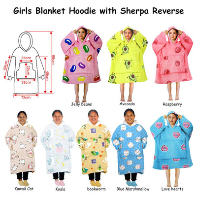 Girls Comfy Warm Blanket Hoodie with Sherpa Fleece Reverse Koala Payday Deals