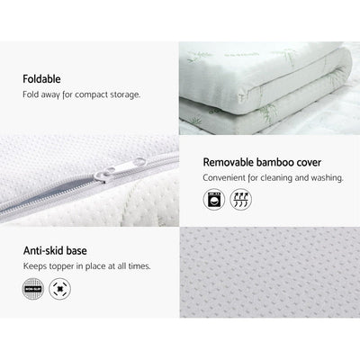 Giselle Bedding Cool Gel Memory Foam Mattress Topper w/Bamboo Cover 8cm - Double Payday Deals
