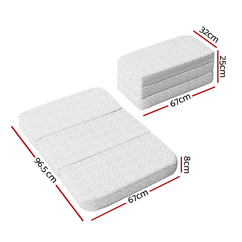 Giselle Bedding Foldable Mattress Folding Foam Cot Bed Cool Gel Payday Deals