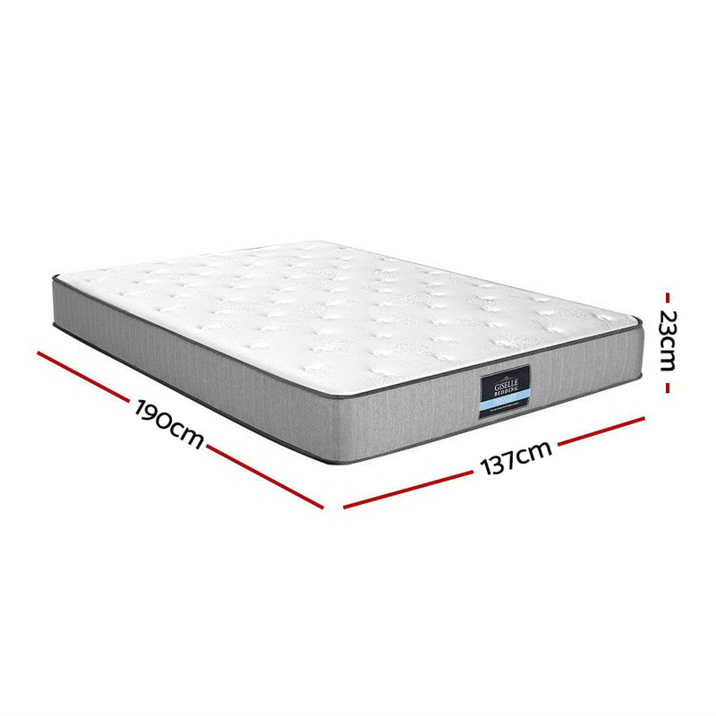 Giselle Bedding Mattress Extra Firm Double Pocket Spring Foam Super Firm 23cm Payday Deals