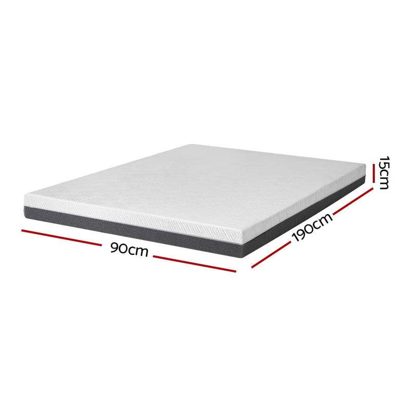 Giselle Bedding Memory Foam Mattress Bed Cool Gel Non Spring 15cm Single Payday Deals