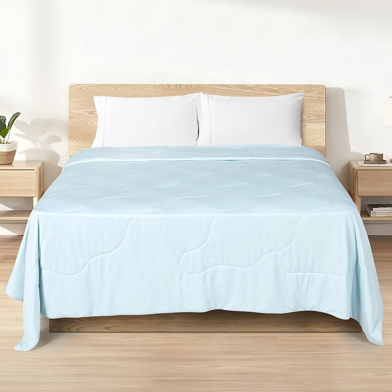 Giselle Cooling Comforter Summer Quilt Lightweight Blanket Cover Single Blue Payday Deals