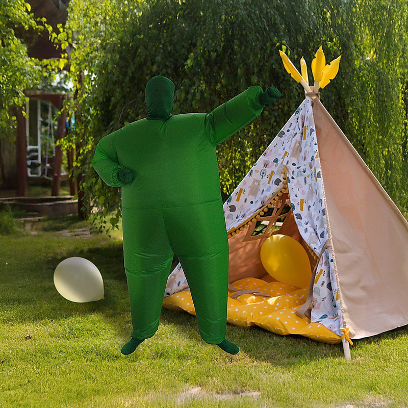 Go Green Inflatable Costume Fancy Dress Suit Fan Operated Payday Deals