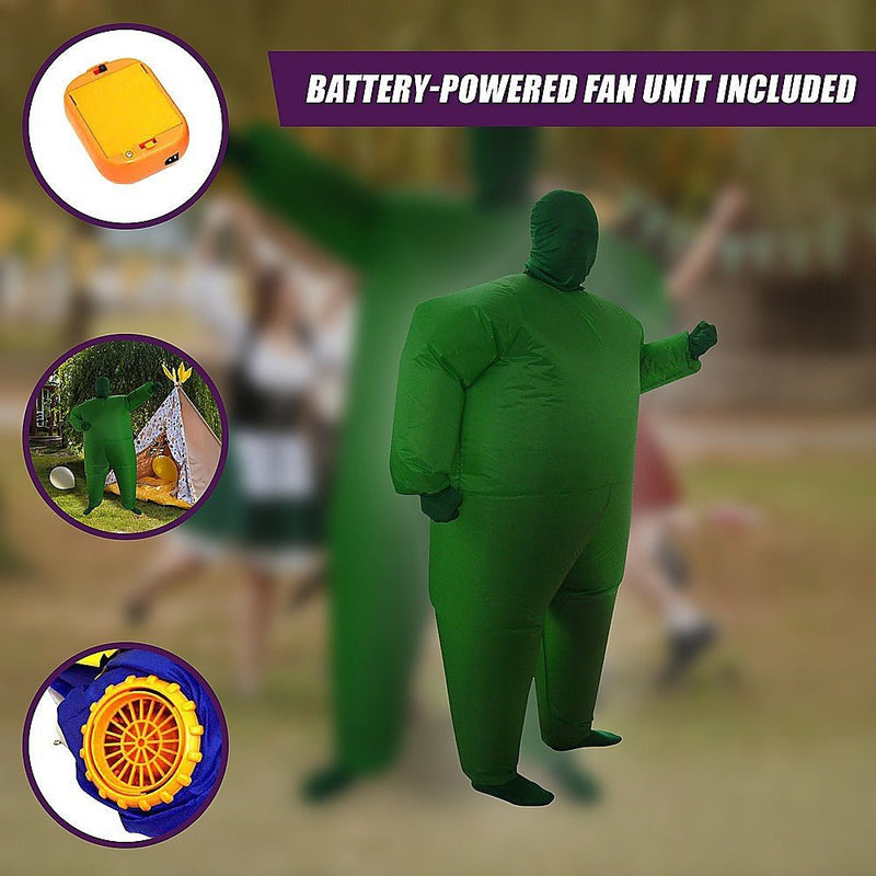 Go Green Inflatable Costume Fancy Dress Suit Fan Operated Payday Deals