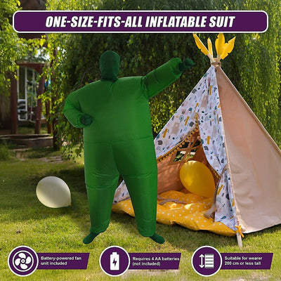 Go Green Inflatable Costume Fancy Dress Suit Fan Operated Payday Deals