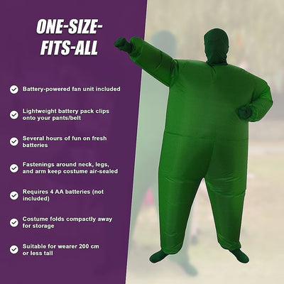 Go Green Inflatable Costume Fancy Dress Suit Fan Operated Payday Deals