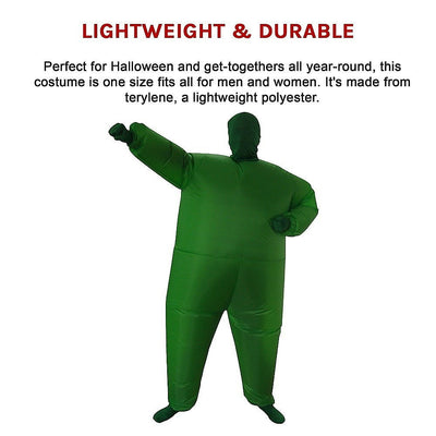 Go Green Inflatable Costume Fancy Dress Suit Fan Operated Payday Deals