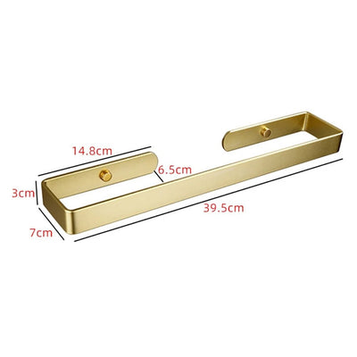 Gold Kitchen Bathroom Paper Holder Towel Holder Self Adhesive or Screw Mount 40cm Payday Deals