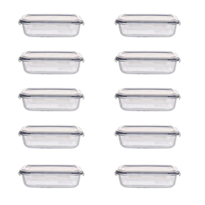 GOMINIMO 10 Pack Rectangular Airtight Food Storage Container Set (Transparent and Black) GO-STO-104-ZG Payday Deals