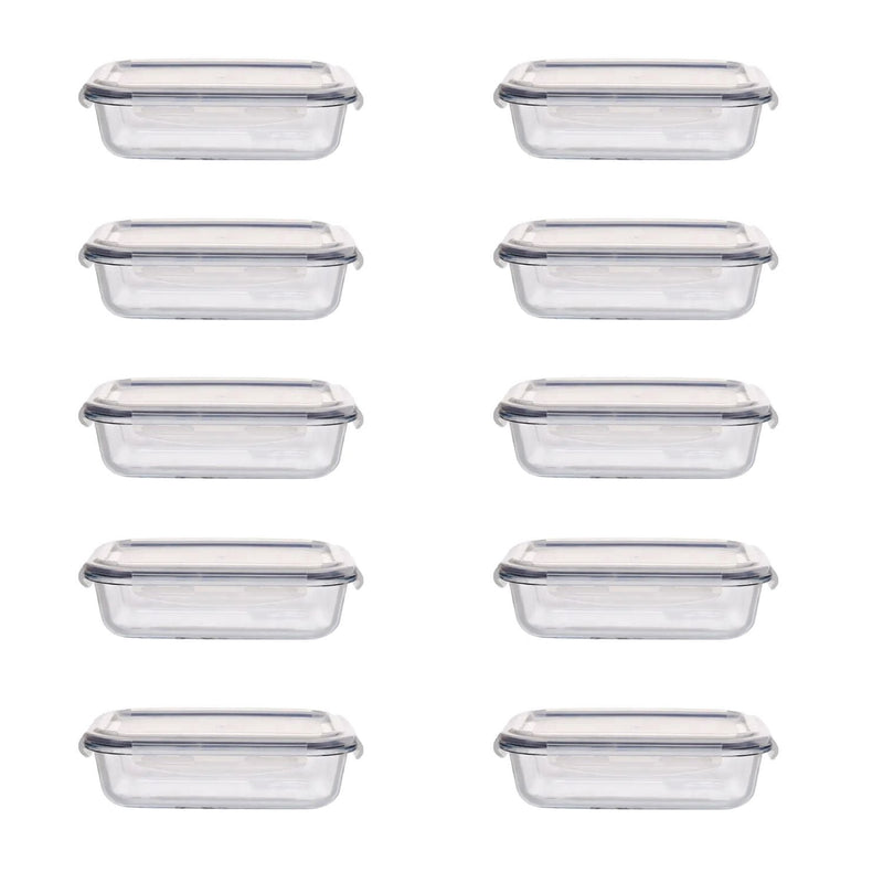 GOMINIMO 10 Pack Rectangular Airtight Food Storage Container Set (Transparent and Black) GO-STO-104-ZG Payday Deals