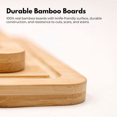 GOMINIMO 3 Pieces Bamboo Chopping Board with Stand (3 sizes) GO-CCB-102-YT Payday Deals