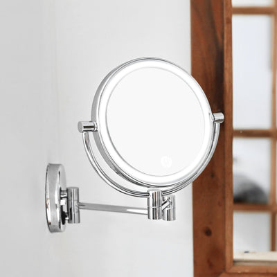 GOMINIMO 7 Inch Double-Sided LED Makeup Mirror with 10x Magnifying (Silver) GO-MMR-100-ZL Payday Deals