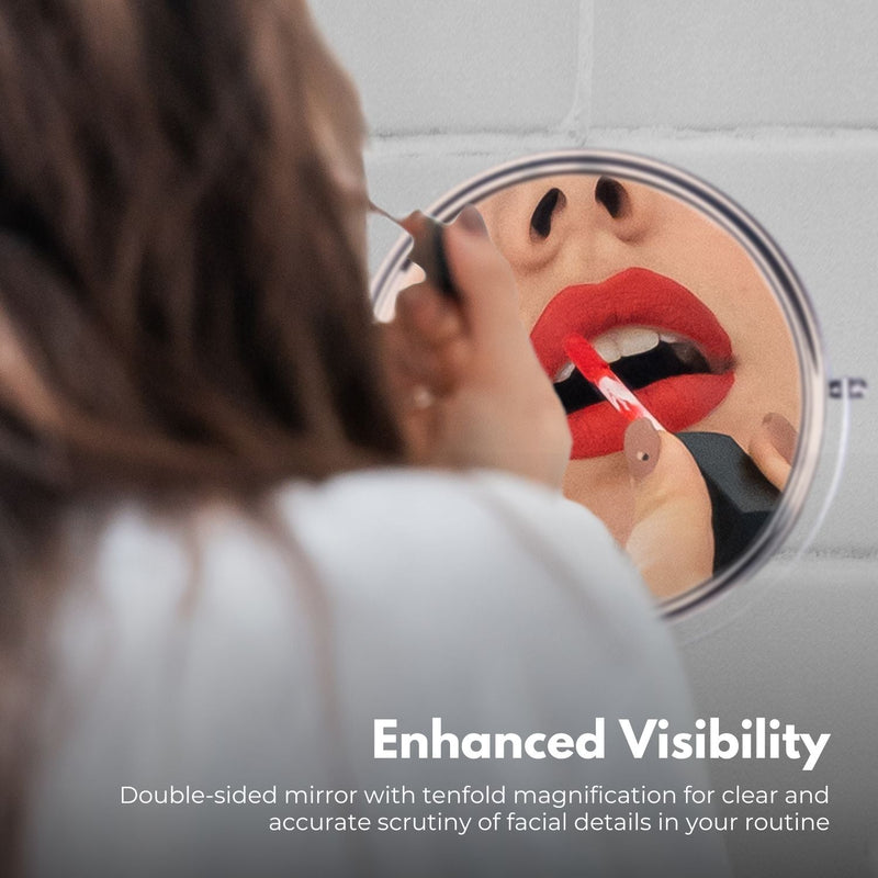 GOMINIMO 8 Inch Double-Sided LED Makeup Mirror with 10x Magnifying (Silver) GO-MMR-101-ZL Payday Deals