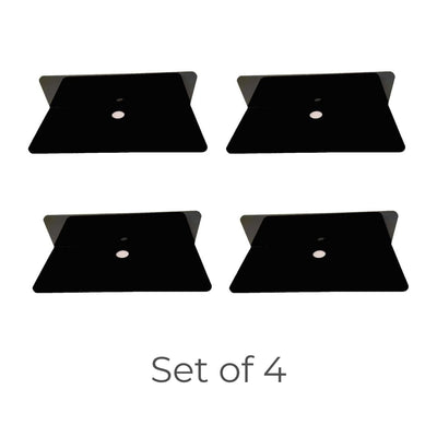 GOMINIMO Acrylic Floating Wall Shelf Set of 4 with Cable Clips (Black) GO-FWS-100-SYD