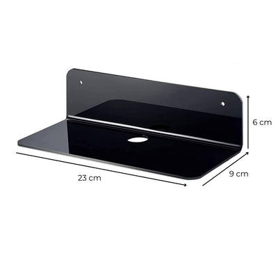 GOMINIMO Acrylic Floating Wall Shelf Set of 4 with Cable Clips (Black) GO-FWS-100-SYD Payday Deals