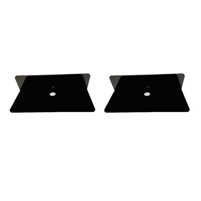 GOMINIMO Acrylic Floating Wall Shelves Set of 2 with Cable Clips (Black) GO-FWS-102-SYD