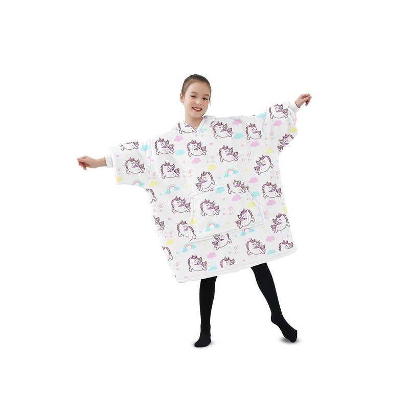 GOMINIMO Hoodie Blanket (Kids Unicorn white) Payday Deals