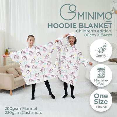 GOMINIMO Hoodie Blanket (Kids Unicorn white) Payday Deals