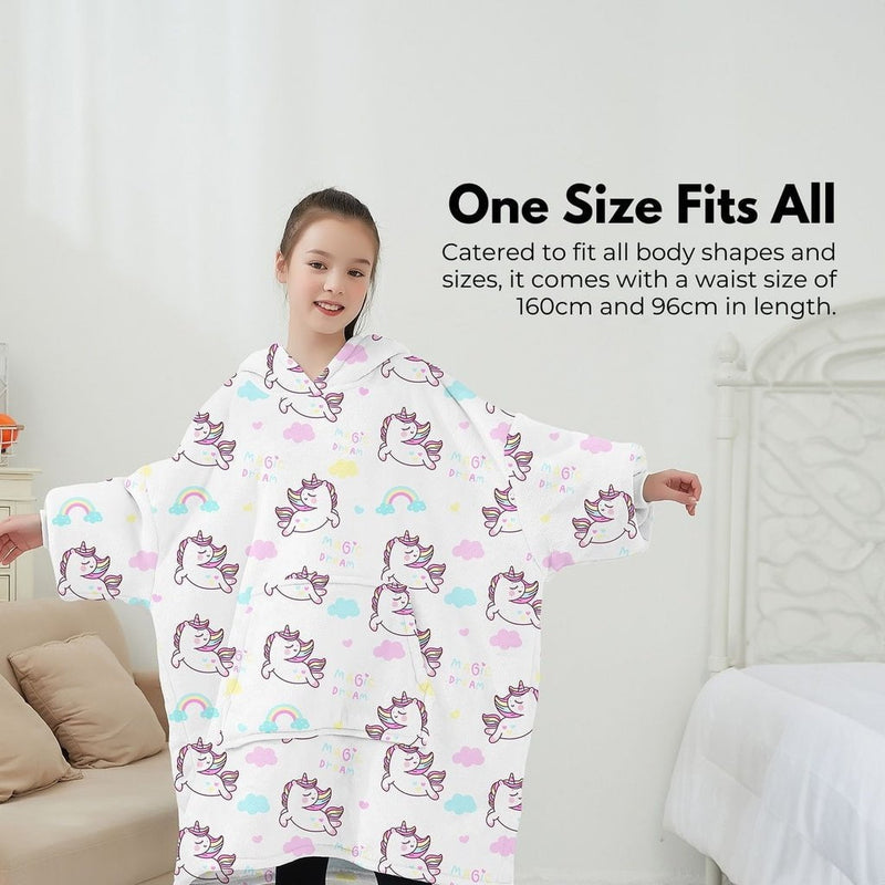 GOMINIMO Hoodie Blanket (Kids Unicorn white) Payday Deals