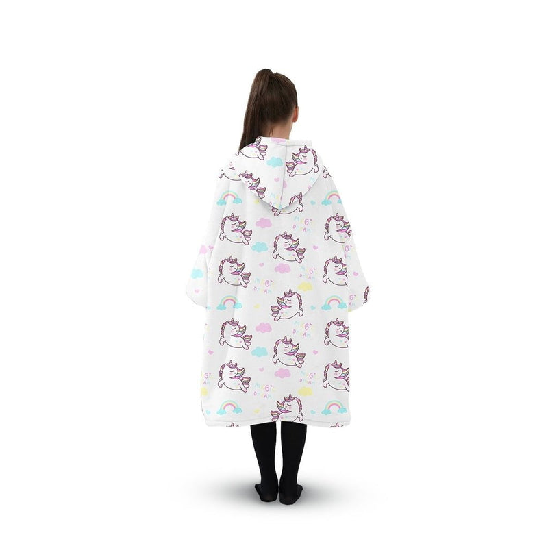 GOMINIMO Hoodie Blanket (Kids Unicorn white) Payday Deals