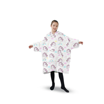 GOMINIMO Hoodie Blanket (Kids Unicorn white) Payday Deals