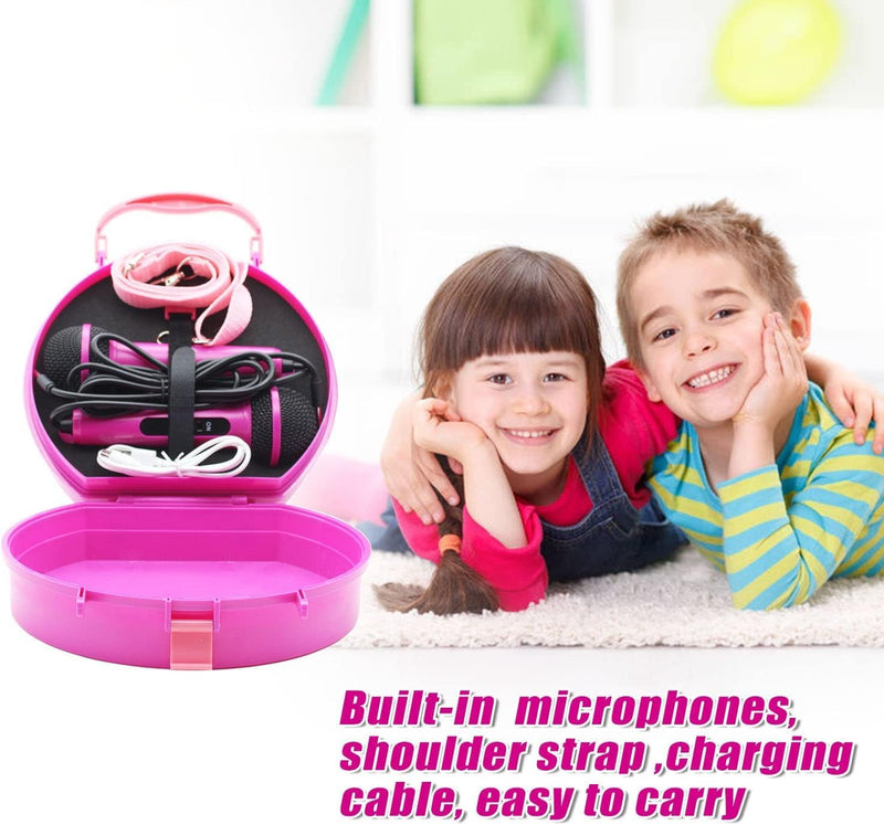 GOMINIMO Kids Portable Karaoke with Two Microphones (Round, Purple Unicorn) GO-KMM-105-HXDW Payday Deals