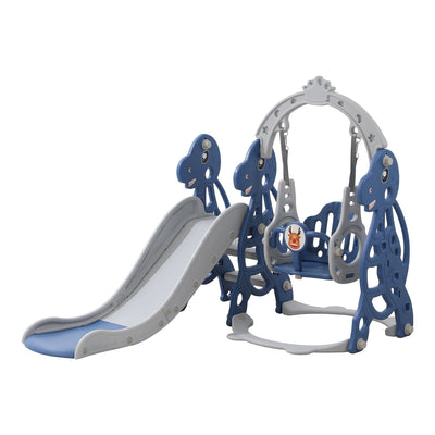 GOMINIMO Kids Slide and Swing Set with Basketball Hoop (blue Dinosaur) GO-KS-103-TF Payday Deals