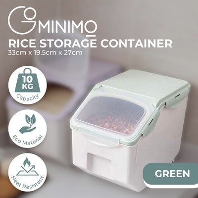 GOMINIMO Multipurpose Food Storage Container with Lids and Cup for Pet Food or Rice Grains (Green) GO-FSC-103-JBY Payday Deals