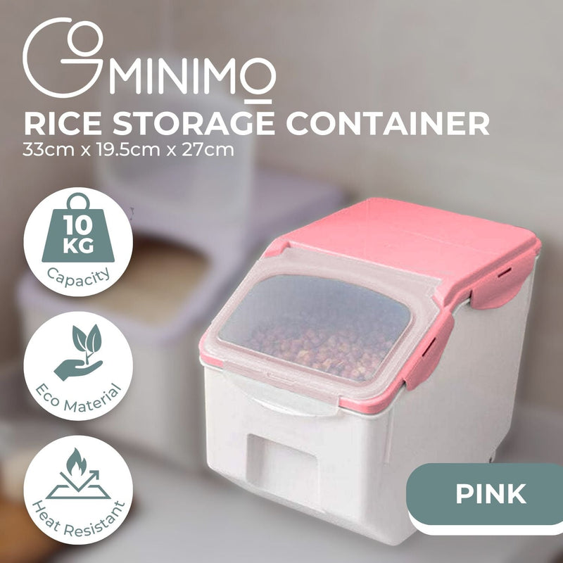 GOMINIMO Multipurpose Food Storage Container with Lids and Cup for Pet Food or Rice Grains (Pink) GO-FSC-102-JBY Payday Deals
