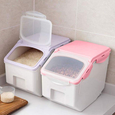 GOMINIMO Multipurpose Food Storage Container with Lids and Cup for Pet Food or Rice Grains (Pink) GO-FSC-102-JBY Payday Deals