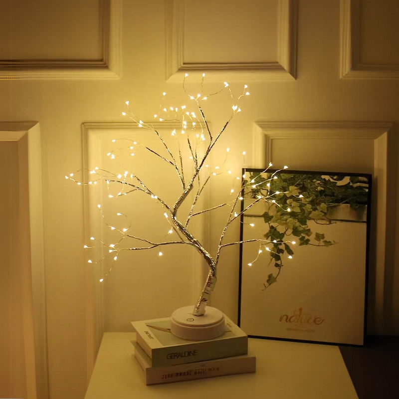 GOMINIMO Wood Desk Lamp- Bonsai Fairy Tree Lights Warm White- Payday Deals