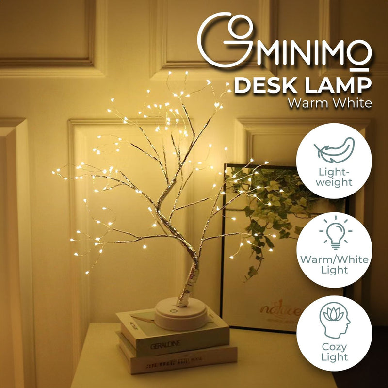 GOMINIMO Wood Desk Lamp- Bonsai Fairy Tree Lights Warm White- Payday Deals