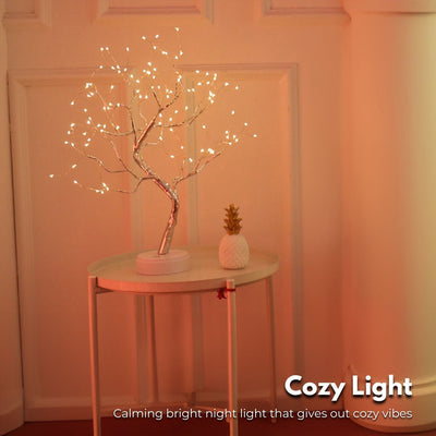 GOMINIMO Wood Desk Lamp- Bonsai Fairy Tree Lights Warm White- Payday Deals