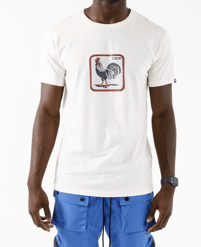 Goorin Bros The Animal Farm T Shirt Top Short Sleeve Rooster - Made in Portugal - Cream