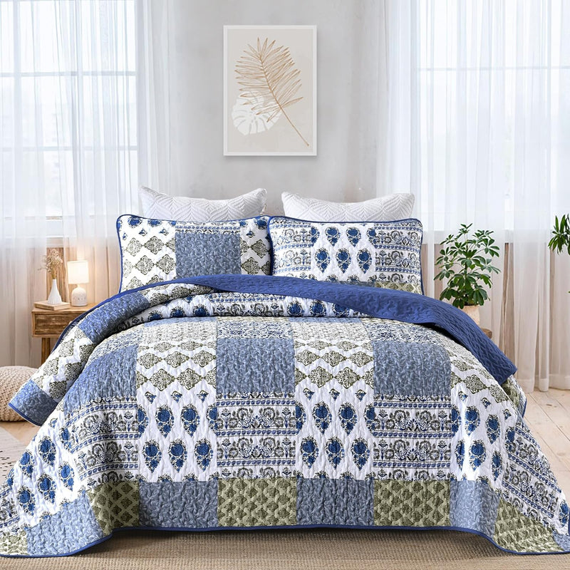 Gorgeous Quilted bedspread and pillowcovers set: Comfortable Elegance - Queen size Payday Deals