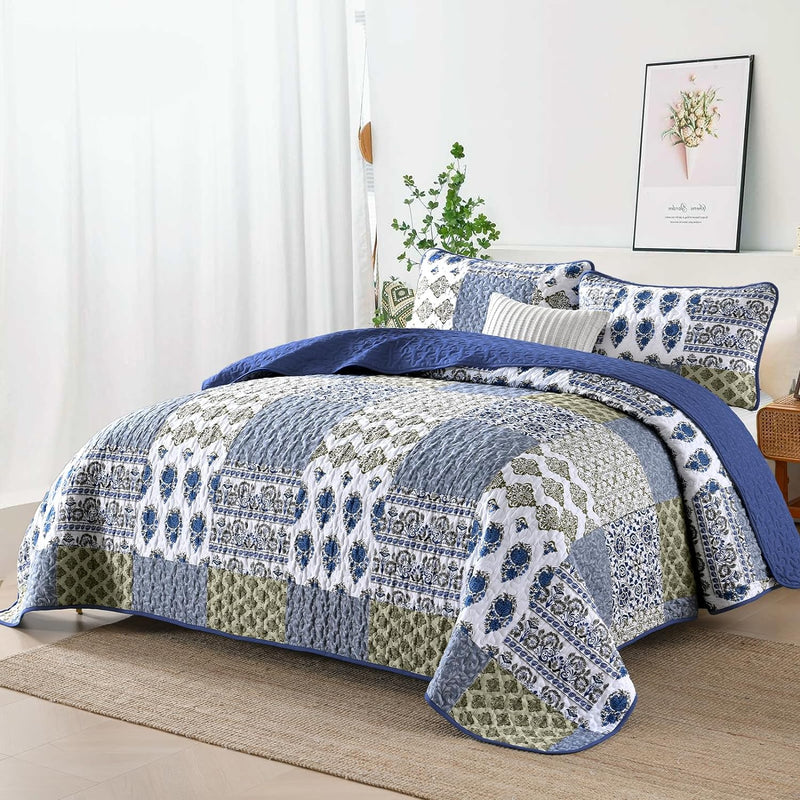 Gorgeous Quilted bedspread and pillowcovers set: Comfortable Elegance - Queen size Payday Deals