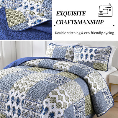 Gorgeous Quilted bedspread and pillowcovers set: Comfortable Elegance - Queen size Payday Deals