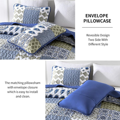 Gorgeous Quilted bedspread and pillowcovers set: Comfortable Elegance - Queen size Payday Deals