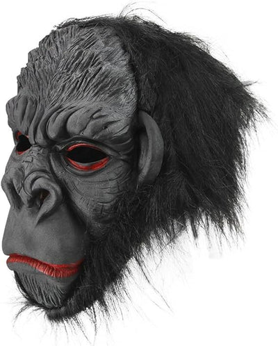 Gorilla Mask Monkey Costume Halloween Animal Ape Chimp with Hair Accessory Latex Payday Deals