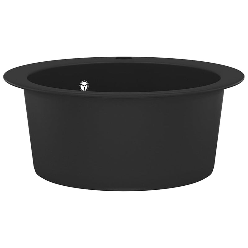 Granite Kitchen Sink Single Basin Round Black Payday Deals