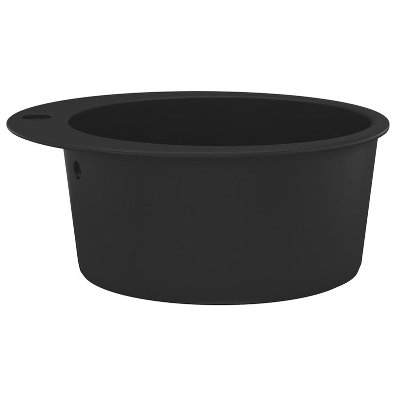 Granite Kitchen Sink Single Basin Round Black Payday Deals