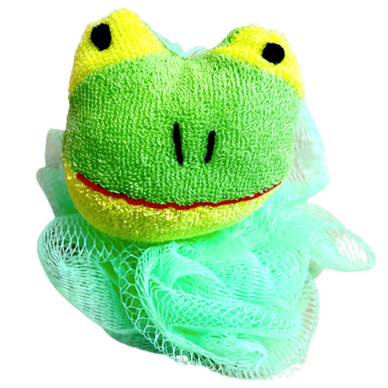 Green Frog Kids Bath Sponge Scrub Stuffed Animal Shower Loofah Toy Exfoliate Payday Deals