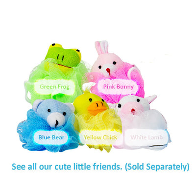 Green Frog Kids Bath Sponge Scrub Stuffed Animal Shower Loofah Toy Exfoliate Payday Deals